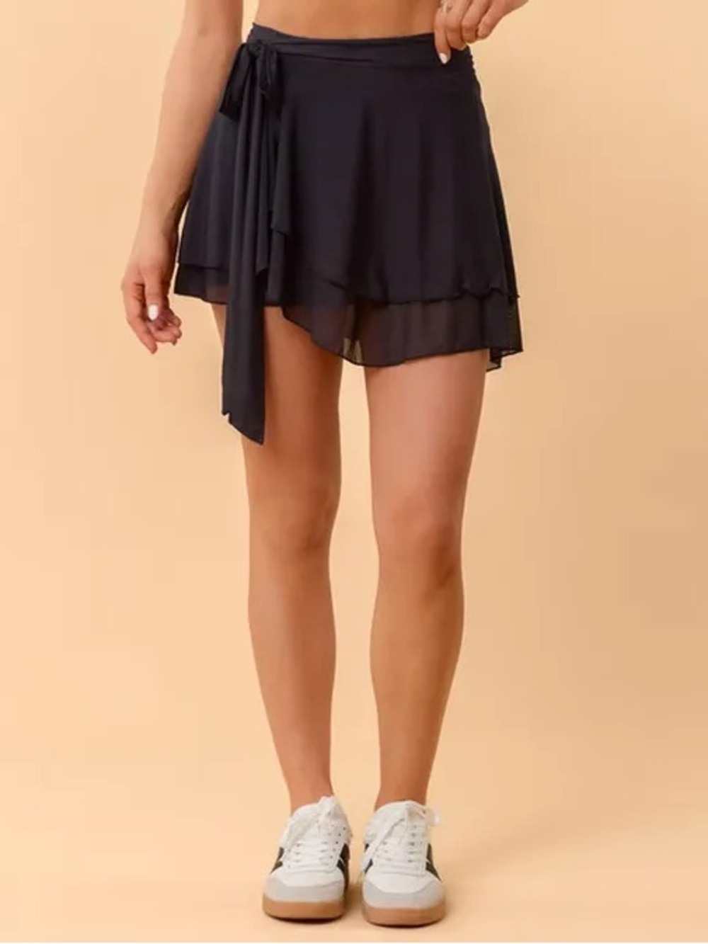 NWT Blogilates Women's Dance Studio Wrap Skort, XS - Black